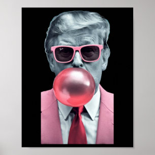 Lustiger Rosa Trump-Bubblegum-Yum-Tee Poster