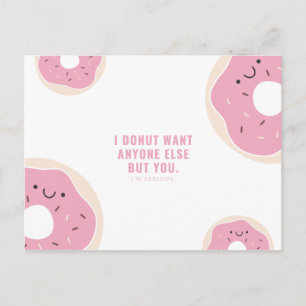 Lustiger rosa und weißer Donut Postkarte