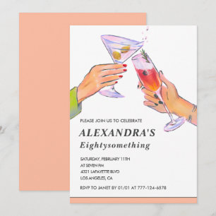 Lustiger Rose Gold Cocktail Champagner 83. Geburts Einladung