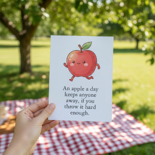 Lustiger roter Apfel Iss-einen-roten-Apfel-Tag Dankeskarte