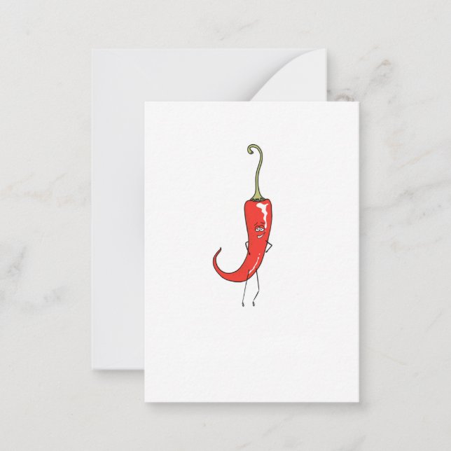 Lustiger roter Chili Mitteilungskarte (Vorderseite)