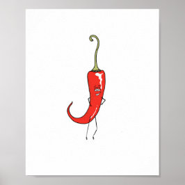 Lustiger roter Chili Poster