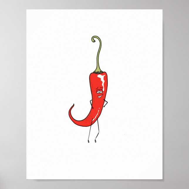 Lustiger roter Chili Poster (Vorne)