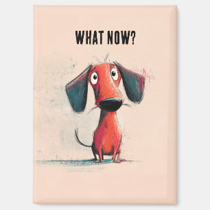 Lustiger roter Hund – Whimsical Cartoon Haustier K Magnet