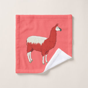 Lustiger roter Lama Waschlappen