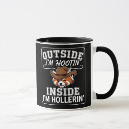 Lustiger roter Panda-Cowboy Tasse