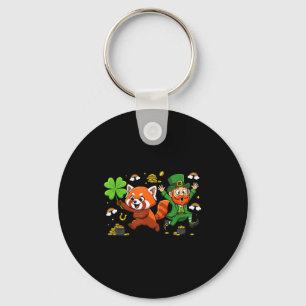 Lustiger Roter Panda-Klee St. Patricks Day Damen H Schlüsselanhänger
