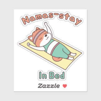 Lustiger Roter Panda Namas-stay Im Bett Yoga Pun S Aufkleber