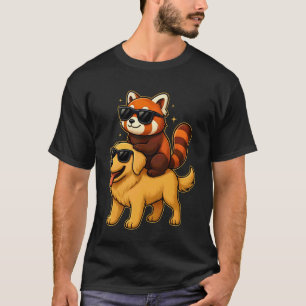 Lustiger Roter Panda und Golden Retriever Hund Süß T-Shirt