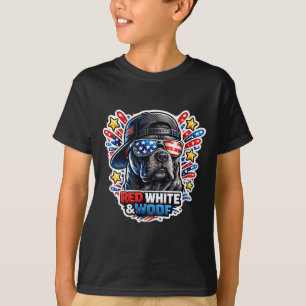 Lustiger roter weißer und woof cane corso Hund pat T-Shirt