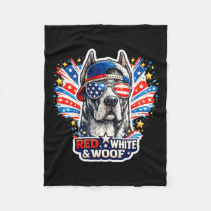 Lustiger roter weißer und Wuff Deutsche Dogge patr Fleecedecke