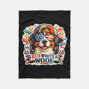 Lustiger roter weißer und Wuff-Sankt-Bernhard-Hund Fleecedecke