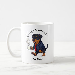 Lustiger Rottweiler-Hund-Geschäftsanzug-Kaffee Kaffeetasse