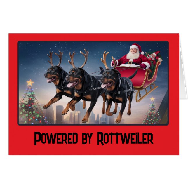 Lustiger Rottweiler-Hund Weihnachten (Vorderseite (Horizontal))