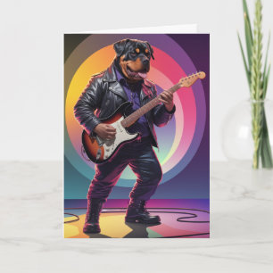 Lustiger Rottweiler Rockstar Karte