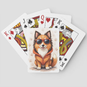Lustiger Rough Collie Kawaii Hund Spielkarten