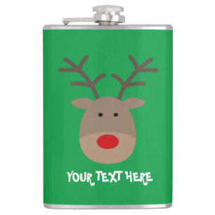 Lustiger Rudolf-Rentier-Weihnachtsfeier-Trinkflasc Flachmann