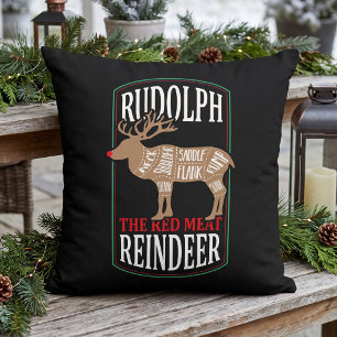 Lustiger Rudolf-Rotfleisch-Rentier-Feiertag Kissen