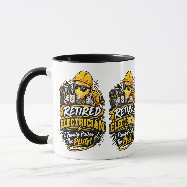 Lustiger Ruhestand Elektriker Tasse (Links)