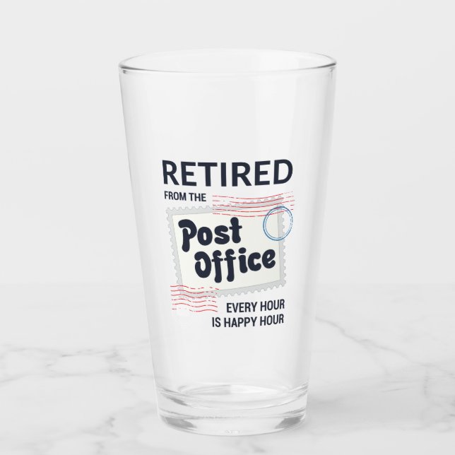 Lustiger Ruhestand für Postboten  Glas (Vorderseite)