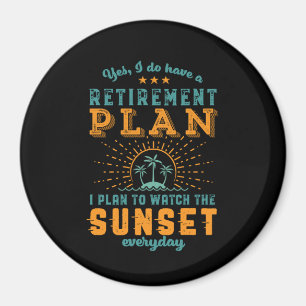 Lustiger Ruhestand Rentenplan Sommer Strand Urlaub Magnet