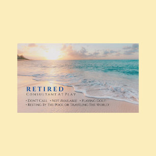 Lustiger Ruhestand, Sunset Beach, Berufsstreich Visitenkarte