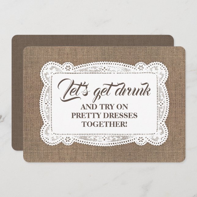 Lustiger rustikaler einladung (Vorne/Hinten)