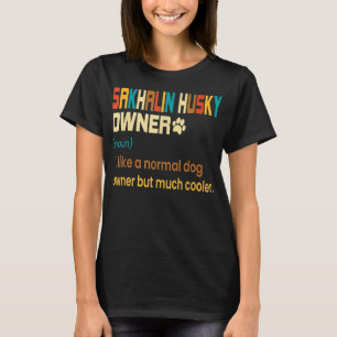 Lustiger Sachalin-Husky Vintage Retro Hund Mama Pa T-Shirt