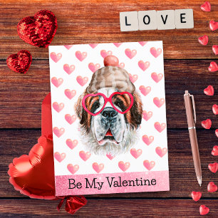 Lustiger Saint Bernard sei mein Valentinstag-Hund Feiertagspostkarte