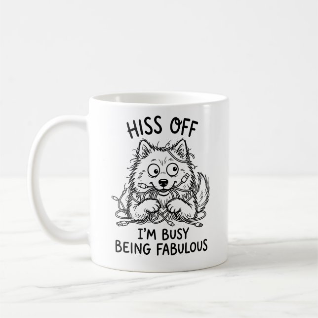 Lustiger Samojeden-Becher Klassiker Kaffeetasse (Links)