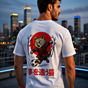 Lustiger Samurai-Katzen-Fußball - Geschenk für Ani T-Shirt