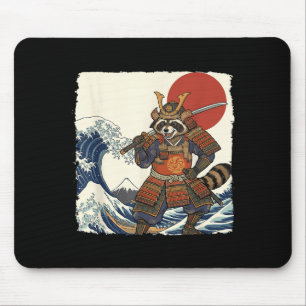 Lustiger Samurai-Waschbär japanischer Krieger & Ku Mousepad