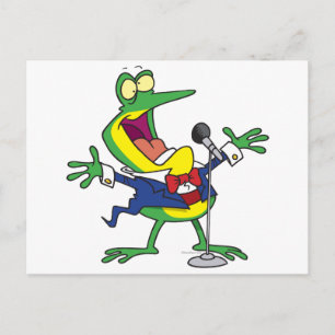 lustiger Sänger-Froschfrosch-Cartoon Postkarte