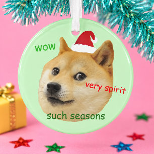 Lustiger Santa Doge Meme Shiba Inu Solche Jahresze Ornament