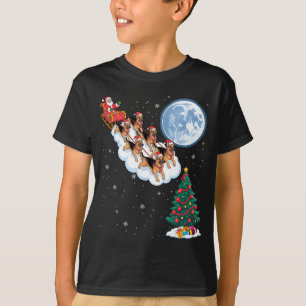 Lustiger Santa reitet auf deutschem Schäferhund Ba T-Shirt