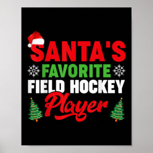 Lustiger Santas Lieblingsfeldhockeyspieler Weihnac Poster