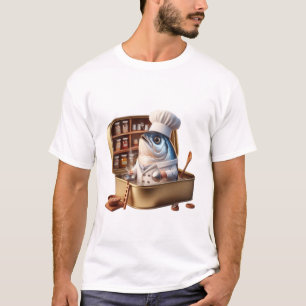 Lustiger Sardinenkoch, der in der Dosenkunst kocht T-Shirt