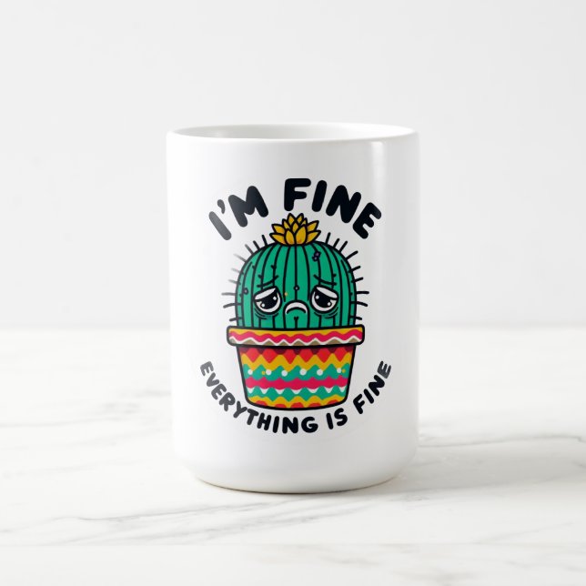 Lustiger sarkastischer Kaktus-Aufkleber - Mir geht Kaffeetasse (Mittel)