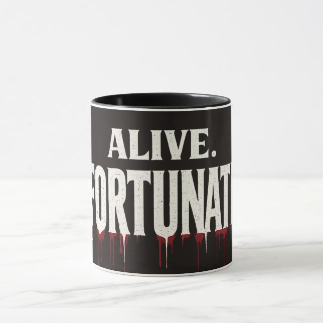 Lustiger sarkastischer Lebendig Leider Halloween Tasse (Zentrum)