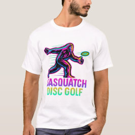 Lustiger Sasquatch-Disc-Golf-Retro-Neon - Bigfoot  T-Shirt