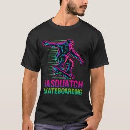 Lustiger Sasquatch Skateboarding Retro Neon - Bigf T-Shirt