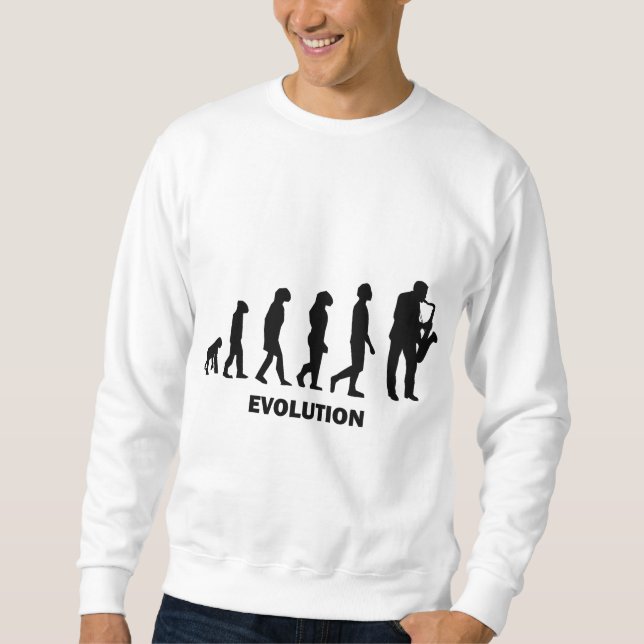 lustiger Saxophonspieler Sweatshirt (Vorderseite)