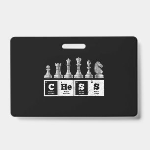 lustiger Schachspieler-Geek Periodensystem Chemie Ausweis