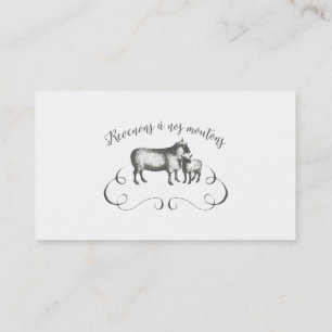 Lustiger Schaf-Bauernhof-französischer Visitenkarte