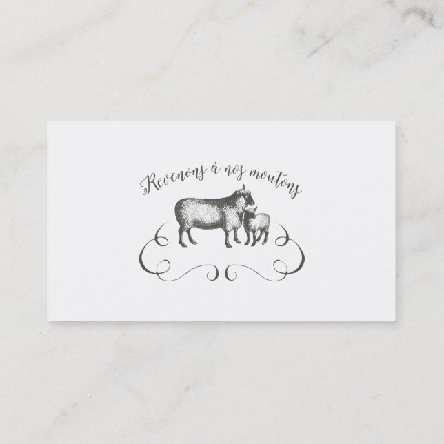 Lustiger Schaf-Bauernhof-französischer Visitenkarte (Rückseite)