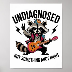 Lustiger schaukelnder Waschbär Poster