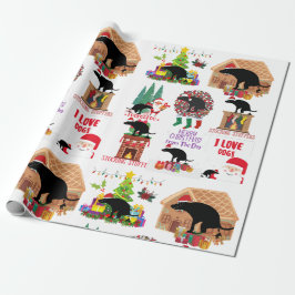 Lustiger scheißender Weihnachtsmann-Hund & Feierta Geschenkpapier