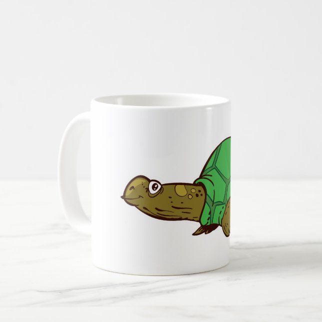 lustiger SchildkrötenCartoon Kaffeetasse (Vorderseite Links)