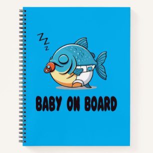 Lustiger Schlafender Babyfisch Cartoon - Süßes Bab Notizbuch