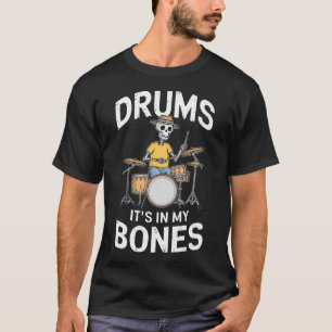 Lustiger Schlagzeuger-Skelett beim Spielen T-Shirt
